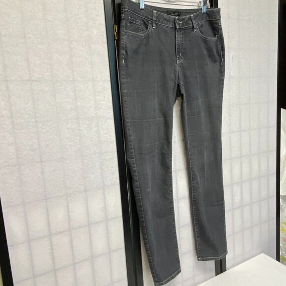 Prana Mid Rise Straight Leg Stretch Denim Jeans Faded Grey White Stitching 12 - Picture 3 of 14